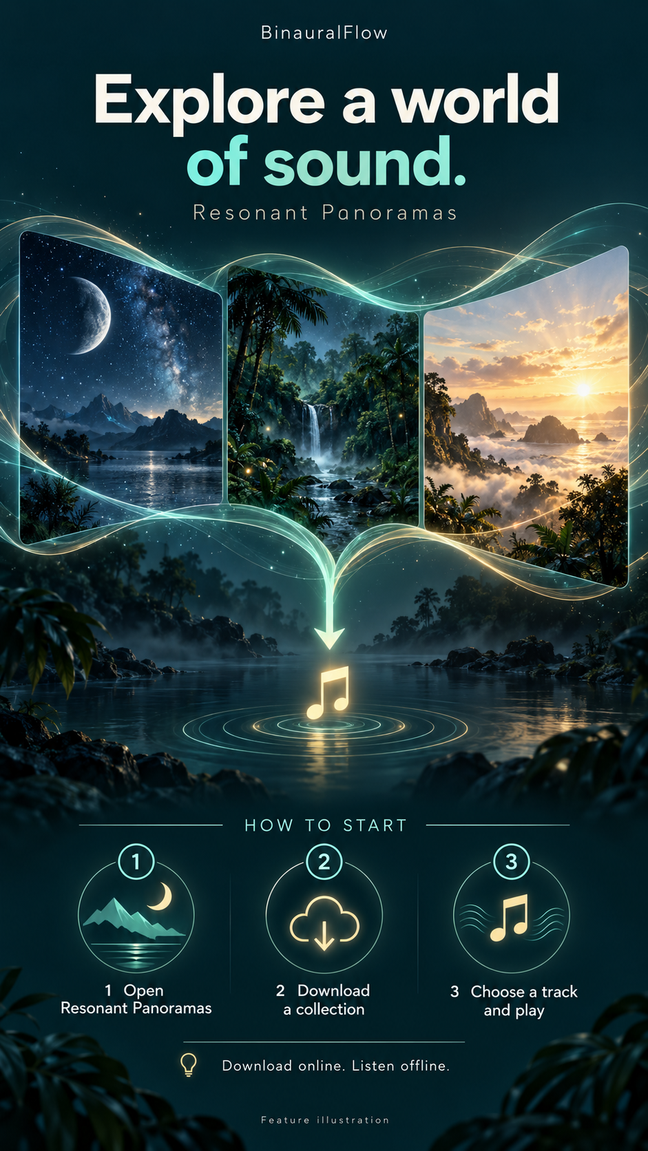 Discover Resonant Panoramas — illustrated three-step guide